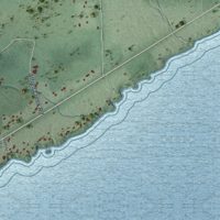Second close-up of the map of Lutsen, Minnesota print showing more streets and buildings