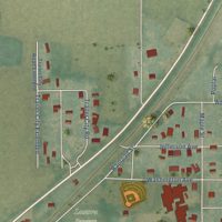 Second close-up of the map of Luxora, Arkansas print showing more streets and buildings