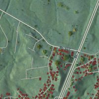 Second close-up of the map of Luyando, Puerto Rico print showing more streets and buildings