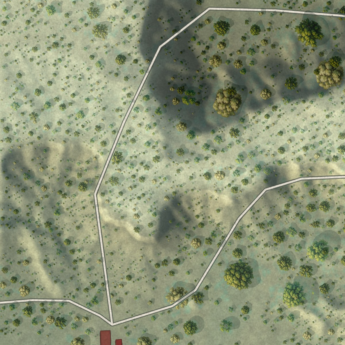 Second close-up of the map of Lybrook, New Mexico print showing more streets and buildings