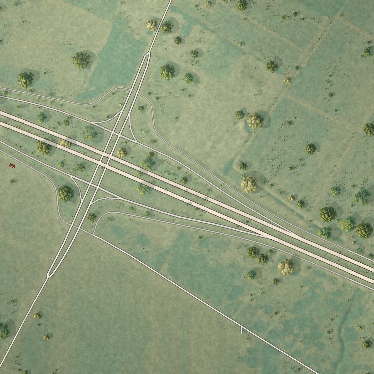 Second close-up of the map of Lydia, Louisiana print showing more streets and buildings