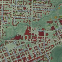 Second close-up of the map of Lynden, Washington print showing more streets and buildings