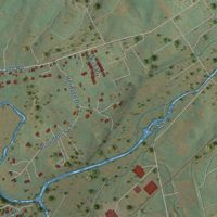 Second close-up of the map of Lyndhurst, Virginia print showing more streets and buildings