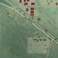 Second close-up of the map of Lyndon Station, Wisconsin print showing more streets and buildings