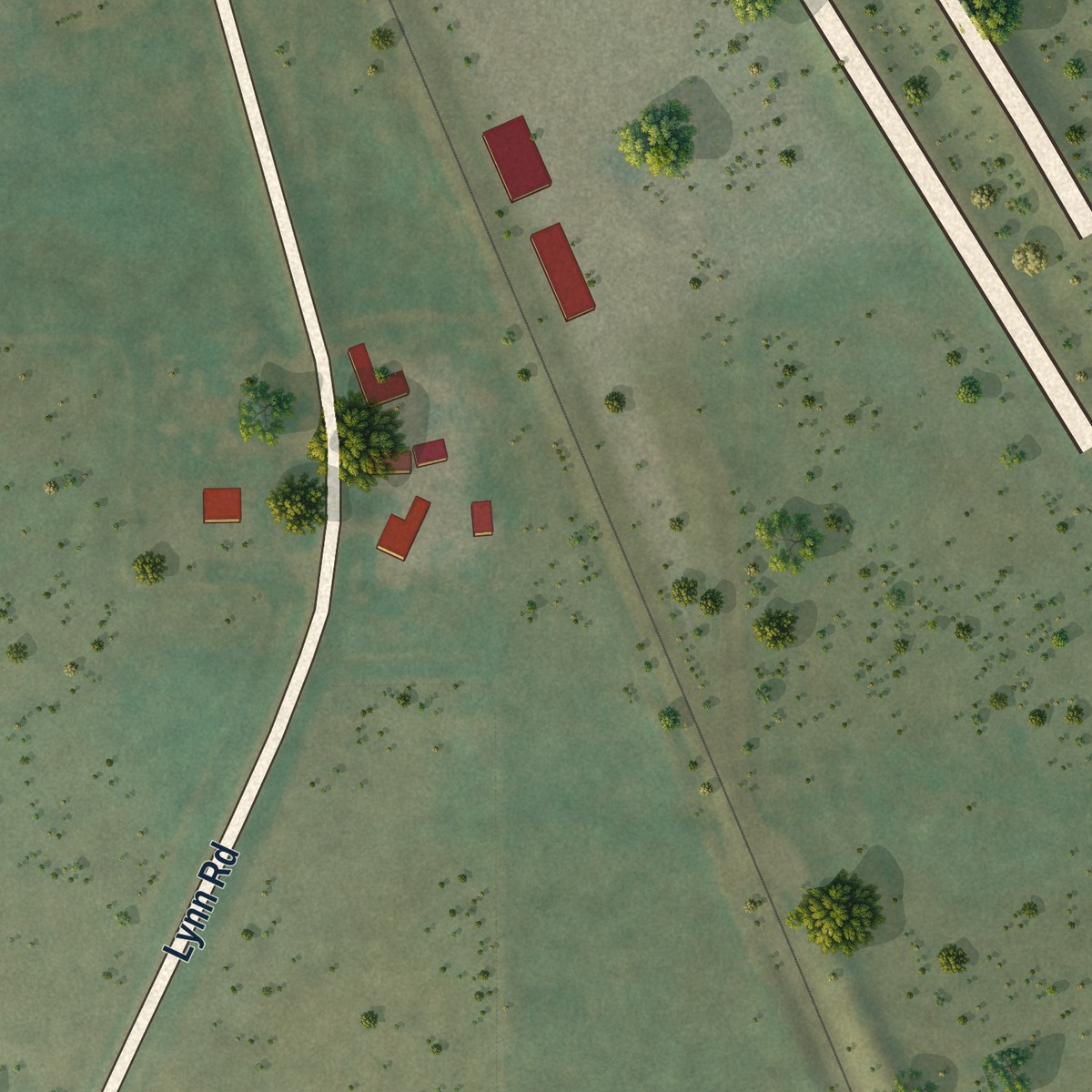 Second close-up of the map of Lynn, Colorado print showing more streets and buildings