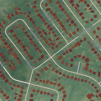 Second close-up of the map of Lynnview, Kentucky print showing more streets and buildings