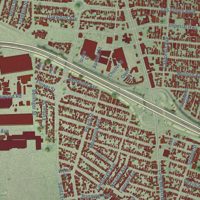 Second close-up of the map of Lynwood, California print showing more streets and buildings