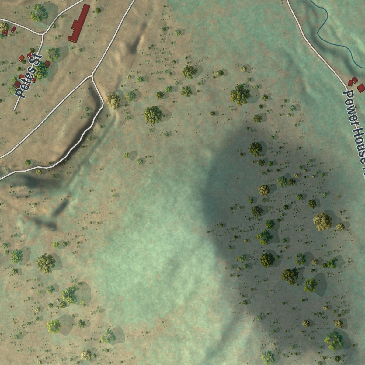 Second close-up of the map of Lyon Mountain, New York print showing more streets and buildings