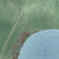 Second close-up of the map of Lyon, Roscommon County, Michigan print showing more streets and buildings