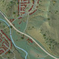 Second close-up of the map of Lyons, Colorado print showing more streets and buildings