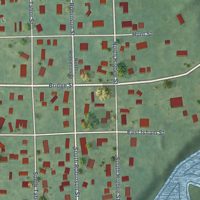 Second close-up of the map of Lyons, Michigan print showing more streets and buildings