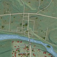 Second close-up of the map of Lyons, Oregon print showing more streets and buildings