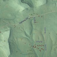 Second close-up of the map of Lyons Switch, Oklahoma print showing more streets and buildings