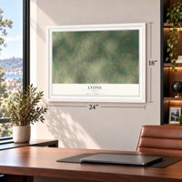 Lyons, Texas map, 18 x 24 inch print in a white frame in a home office