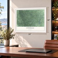 Lyonsdale, New York map, 18 x 24 inch print in a white frame in a home office