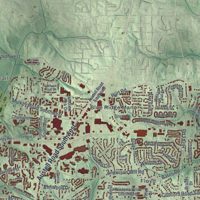 Second close-up of the map of Mableton, Georgia print showing more streets and buildings
