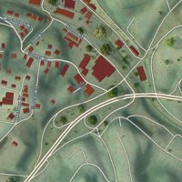 Second close-up of the map of Mabscott, West Virginia print showing more streets and buildings