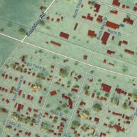 Second close-up of the map of Mabton, Washington print showing more streets and buildings