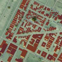 Second close-up of the map of MacArthur Park, California print showing more streets and buildings