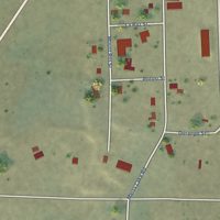 Second close-up of the map of Macdoel, California print showing more streets and buildings
