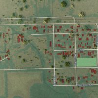 Second close-up of the map of Macdona, Texas print showing more streets and buildings