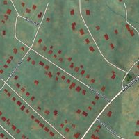 Second close-up of the map of MacDonnell Heights, New York print showing more streets and buildings