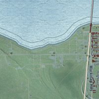 Second close-up of the map of Mackinaw, Michigan print showing more streets and buildings