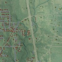 Second close-up of the map of Macon, Mississippi print showing more streets and buildings