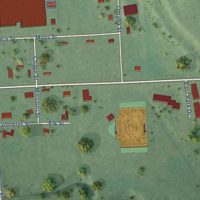Second close-up of the map of Macy, Nebraska print showing more streets and buildings