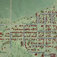 Second close-up of the map of Madelia, Minnesota print showing more streets and buildings