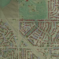 Second close-up of the map of Madera Acres, California print showing more streets and buildings