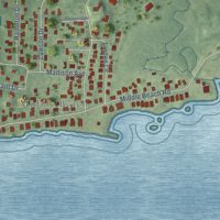 Second close-up of the map of Madison Center, Connecticut print showing more streets and buildings