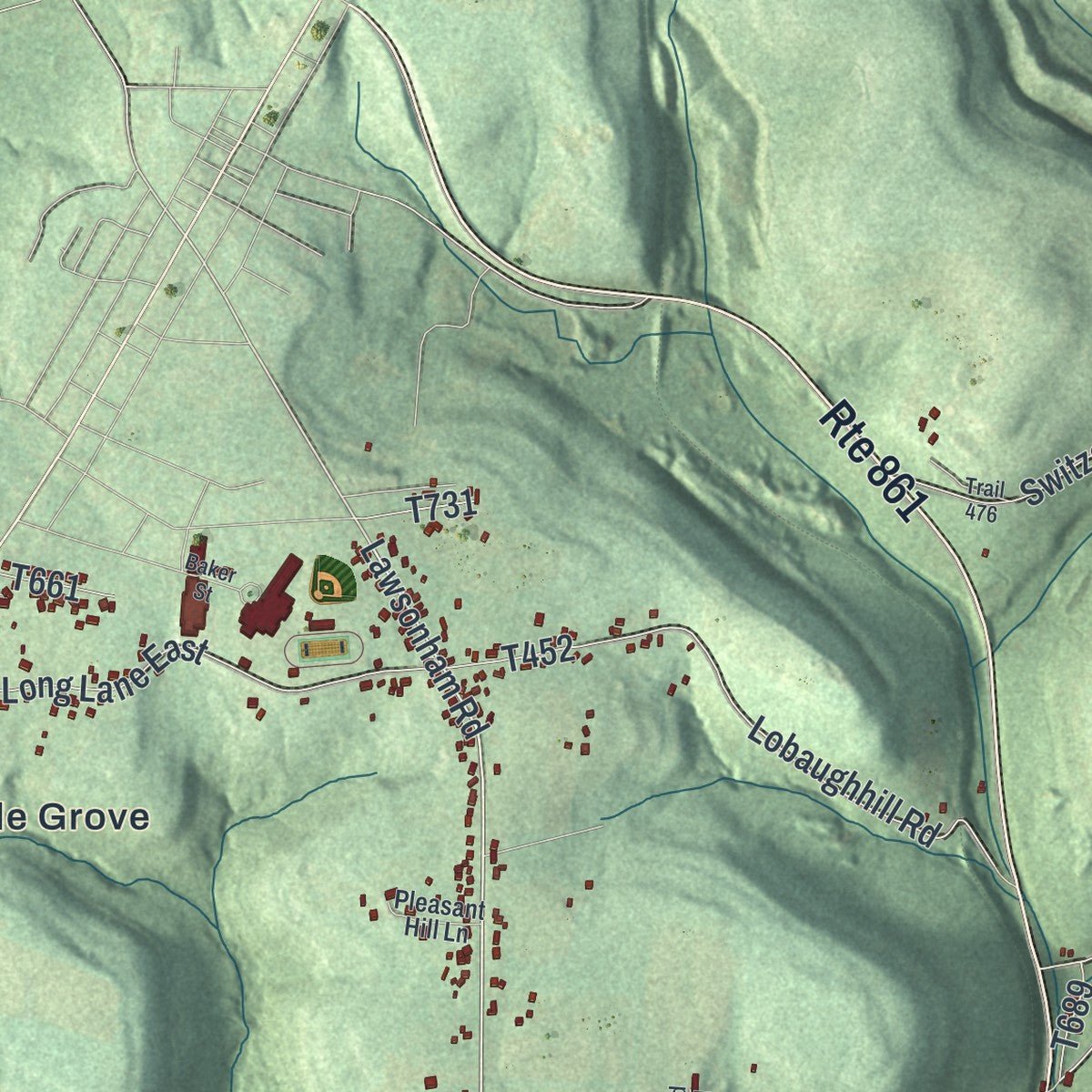Second close-up of the map of Madison, Clarion County, Pennsylvania print showing more streets and buildings