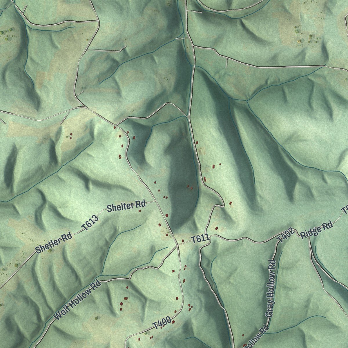 Second close-up of the map of Madison, Columbia County, Pennsylvania print showing more streets and buildings