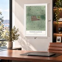Madison-Eastend, Maryland map, 18 x 24 inch print in a white frame in a home office