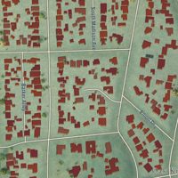 Second close-up of the map of Madison Heights, California print showing more streets and buildings