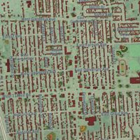 Second close-up of the map of Madison Heights, Michigan print showing more streets and buildings