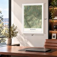 Madison, Lackawanna County, Pennsylvania map, 18 x 24 inch print in a white frame in a home office