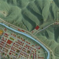 Second close-up of the map of Madison, West Virginia print showing more streets and buildings