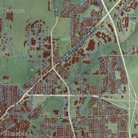 Second close-up of the map of Madison, Wisconsin print showing more streets and buildings