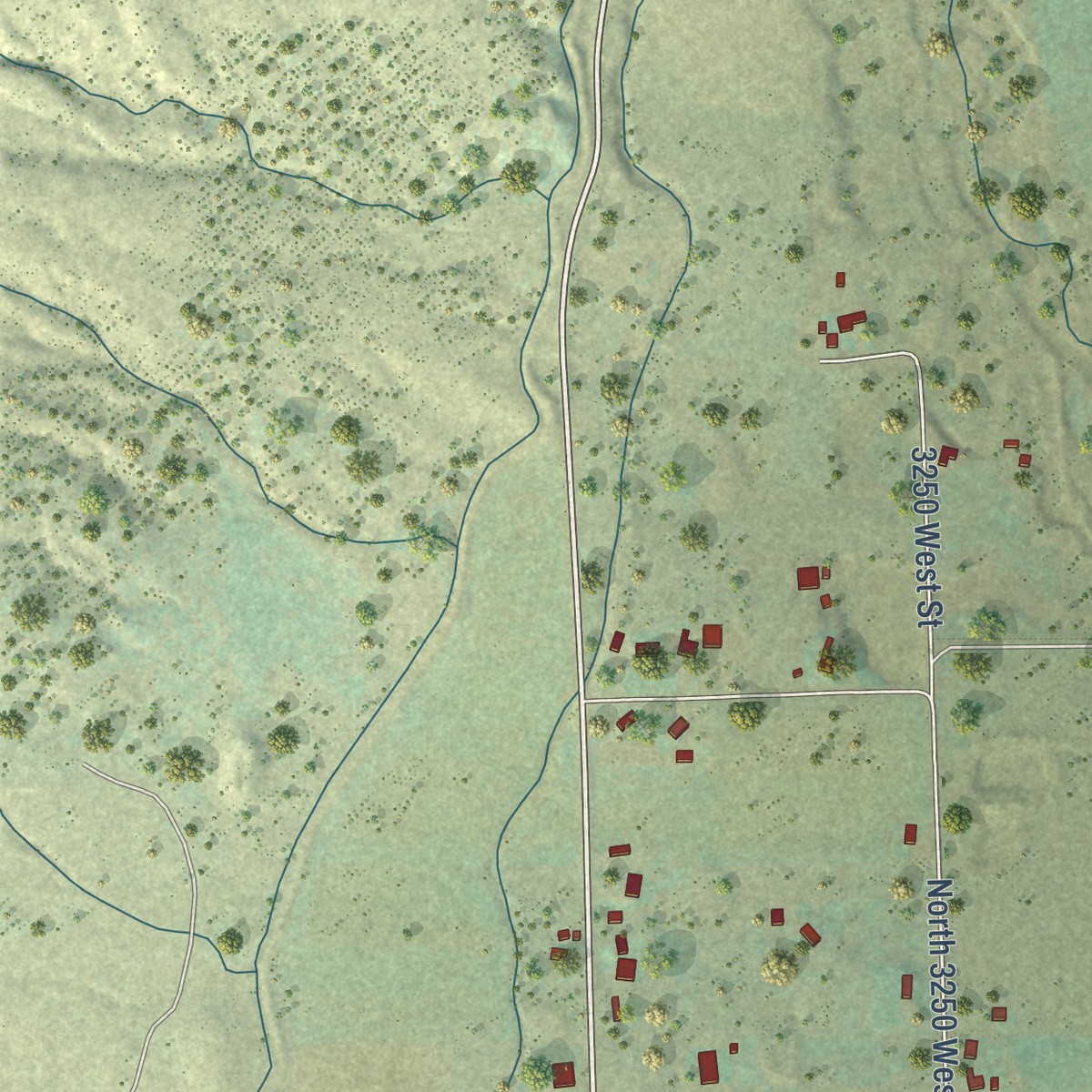 Second close-up of the map of Maeser, Utah print showing more streets and buildings