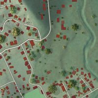 Second close-up of the map of Magas Arriba, Puerto Rico print showing more streets and buildings