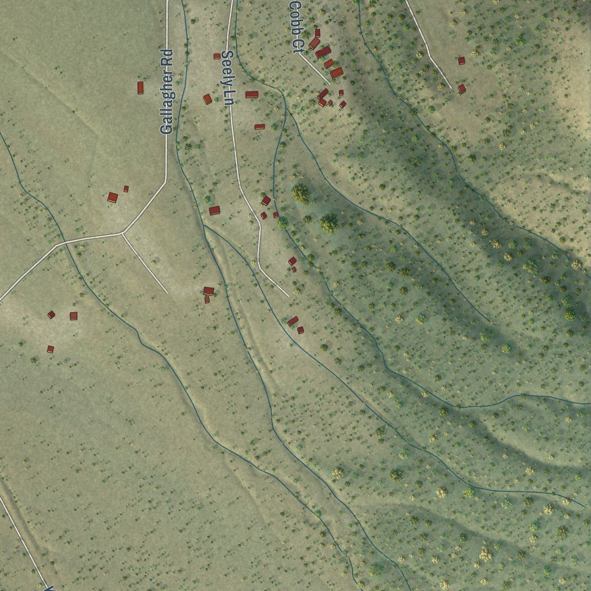 Second close-up of the map of Magdalena, New Mexico print showing more streets and buildings