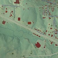 Second close-up of the map of Magee, Mississippi print showing more streets and buildings