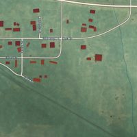 Second close-up of the map of Magness, Arkansas print showing more streets and buildings