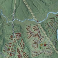 Second close-up of the map of Magruder, Virginia print showing more streets and buildings