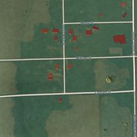 Second close-up of the map of Mahaska, Kansas print showing more streets and buildings