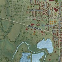 Second close-up of the map of Mahomet, Illinois print showing more streets and buildings
