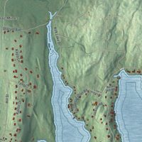 Second close-up of the map of Mahopac, New York print showing more streets and buildings