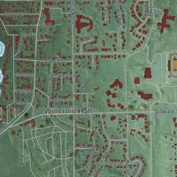 Second close-up of the map of Mahtomedi, Minnesota print showing more streets and buildings